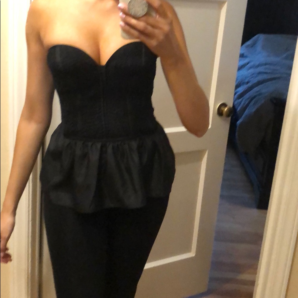 Peplum black sweetheart top